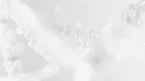 DNA molecule from particles. has white appearance, transparent. can be used in education, science or medicine industry background. Animation, 3D Render. - Powered by Shutterstock - Get 15% off with code: PIKWIZARD15