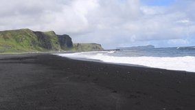 Man and Woman holding hands walking on Iceland beach