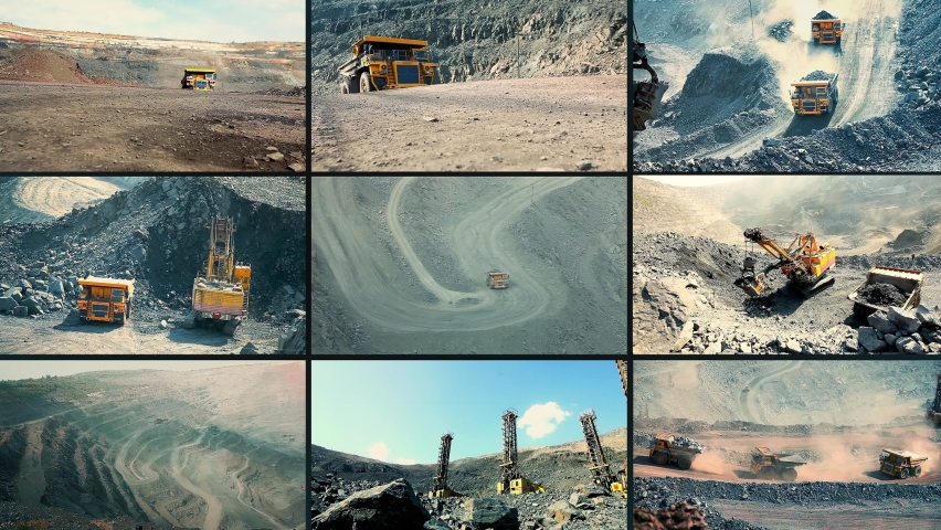 futuristic concept Heavy metallurgy. Heavy metallurgy opener. Heavy industry footage collage