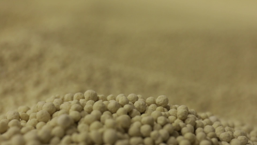 Nitrogen fertilizer granules at the factory Royalty-Free Stock Footage #1092700799