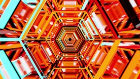 Multicolored hot hexaagon tunnel VJ loop background