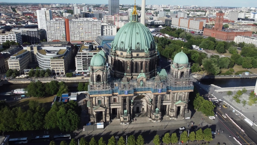 360 drone view of Berliner Dom,Berlin