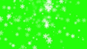 animated smooth snow in green screen. greeting letter xmas video effect with snow
