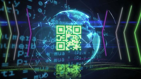 Animation Data Processing Qr Code On Stock Footage Video (100% Royalty ...