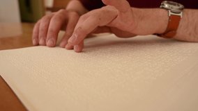Visually impaired man reading a braille book.  - Powered by Shutterstock - Get 15% off with code: PIKWIZARD15