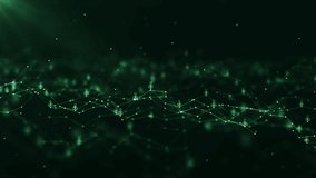 social media technology communication network connection concept. There is a polygon connected to a slow moving people icon on a dark green background. - Powered by Shutterstock - Get 15% off with code: PIKWIZARD15