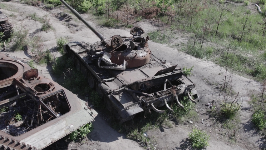 Tanks destroyed during the war in Ukraine