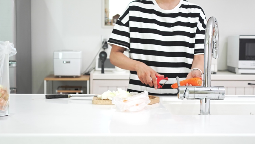 housewife woman cooking in the kitchen