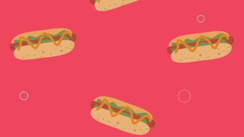 fast food hot dog animation ,4k video animated