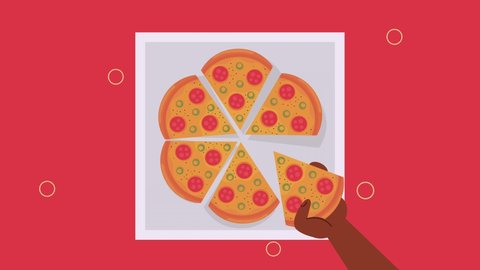 pizza fast food delicious animation ,4k video animated