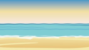 summer beach landscape scene animation ,4k video animated