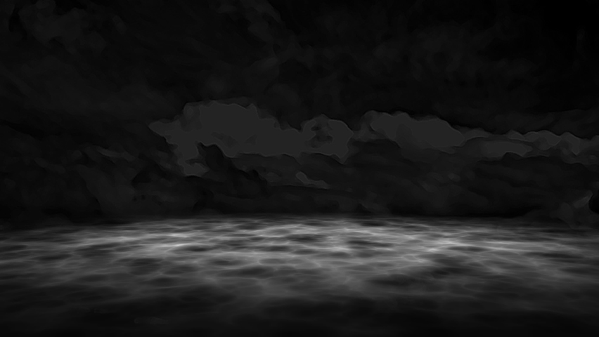 Sea and waves black and white footage.	