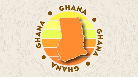 Ghana Logo Intro Badge Circular Name Stock Footage Video (100% Royalty ...