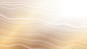 Minimal abstract geometry background with golden liquid wavy lines. Seamless looping luxury motion design. Video animation Ultra HD 4K 3840x2160