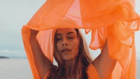 Beauty woman posing in the beach, desert rose, tan, bikini, orange color, fashion model - Powered by Shutterstock - Get 15% off with code: PIKWIZARD15