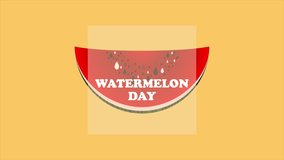Watermelon day berry banner, art video illustration.