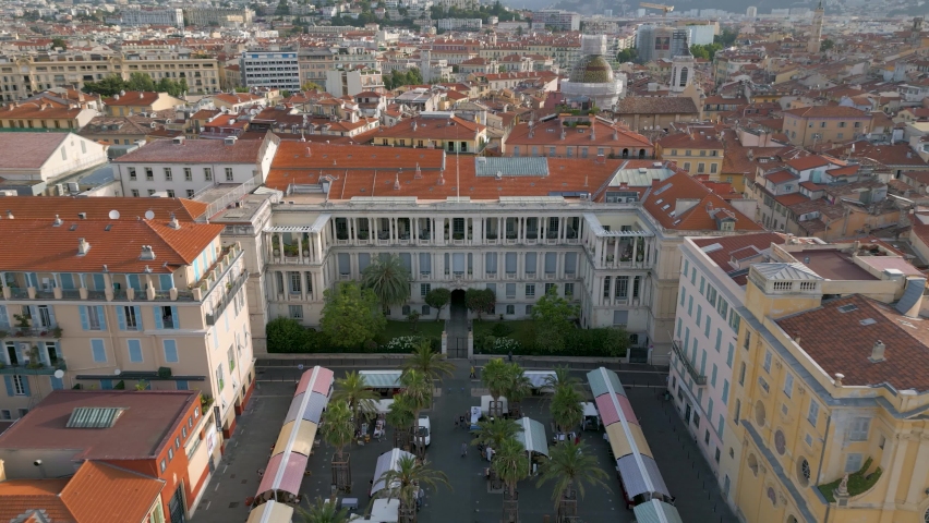 Aerial view of The Prefecture Palace, former Royal Palace of Nice, France