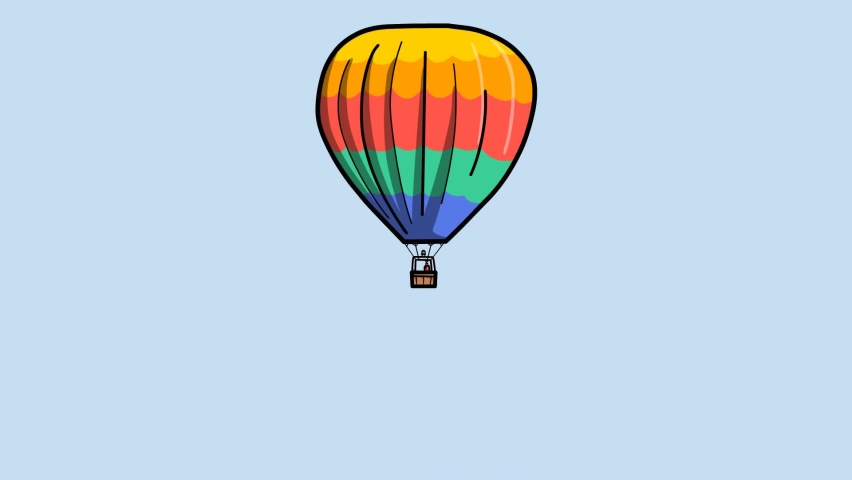 Hot Air Balloon flying sketch and 2d animated | Shutterstock HD Video #1092815727