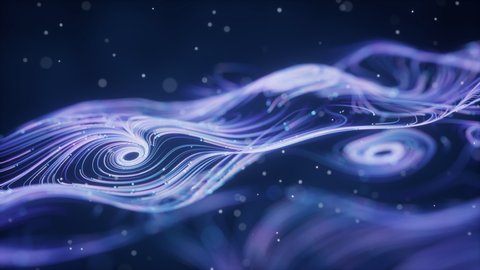 Wave Particles Lines Swirling Pattern 3d Stock Footage Video (100% ...