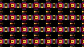 Colorful tile pattern geometric style made on a black background sideward animation - Graphic