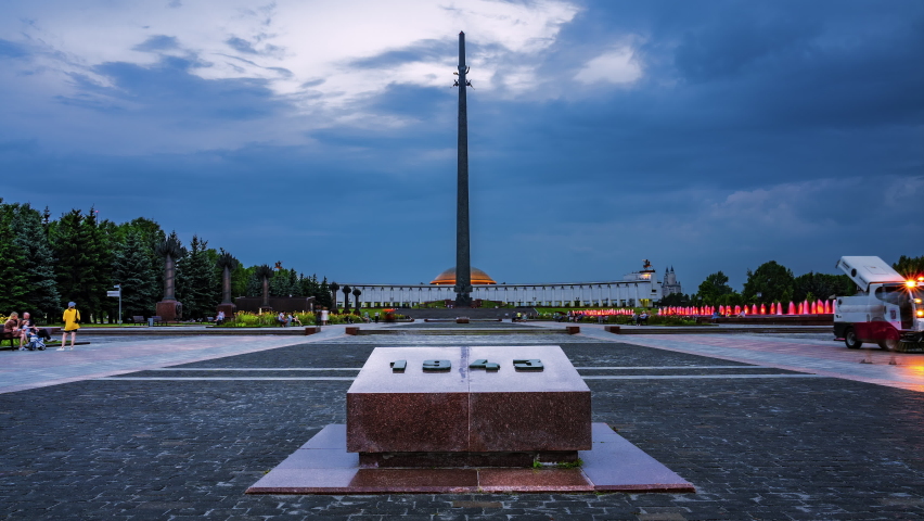 Time lapse at victory park in Moscow