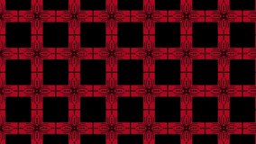 Black seamless pattern with red elements slides animation. scrolling right