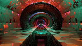 Abstract fantastic futuristic tunnel VJ Loop. 3D Illustration