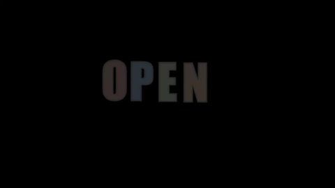 Open Neon Animation Sign Light On Stock Footage Video (100% Royalty ...