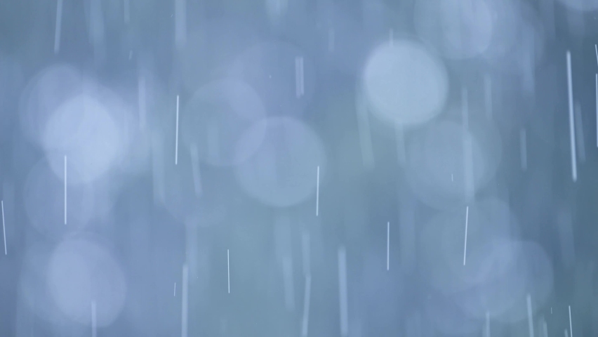 Raining Close Up, Rain in Rainy Season in a Tropical Rain Storm in Rainforest During Horrible Wet Bad Weather, Typical Climate in the Tropics in Costa Rica, Central America, Blue Background Royalty-Free Stock Footage #1092892227