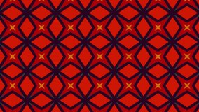 Trendy geometric ethnic abstract colorful background, triangle, square. Planning. Red rhombus seamless pattern with grunge effect animation.