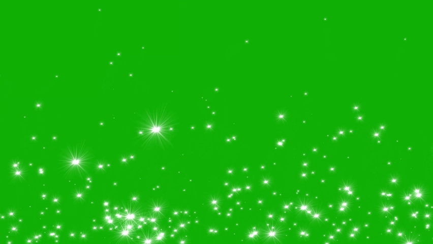 Rising glitter particles motion graphics with green screen background