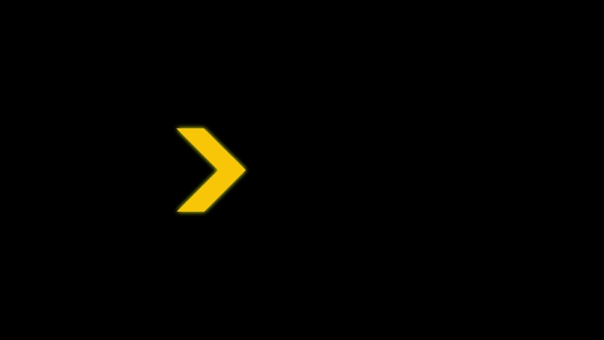 4K Animated Arrow direction sign on black background, Direction banner. Video animation of arrows sign on black screen, Sign Arrows Animation of Yellow light signal. Royalty-Free Stock Footage #1092895833