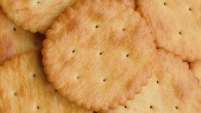 Vertical Resolution Video, Top view Biscuits Cookies rotation, Close up.
