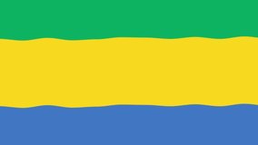 realistic Gabon waving flag. smooth 4k video seemless loop