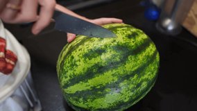we cut a juicy watermelon