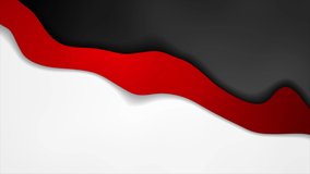 Contrast grey, black and red abstract wavy corporate background. Seamless looping liquid motion design. Video animation Ultra HD 4K 3840x2160