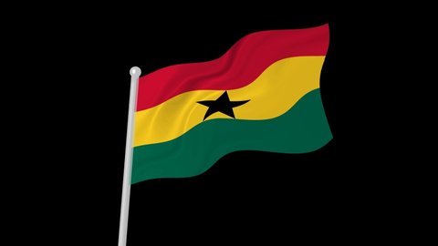 Ghana Flag Waving Animated Black Background Stock Footage Video (100% ...