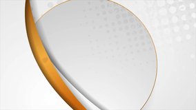 Golden grey abstract corporate background with circle and waves. Seamless looping motion design. Video animation Ultra HD 4K 3840x2160