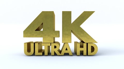 3D animation of 4K Ultra HD label