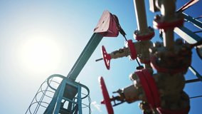 oil pump. oil rig mechanism pumping oil and gas. business industry concept lifestyle. rig energy petroleum barrel. oil pump pumps from the ground business finance concept - Powered by Shutterstock - Get 15% off with code: PIKWIZARD15