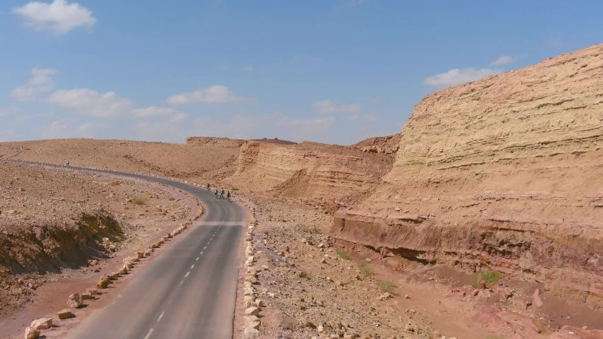 Bikers in the desert of Israel, Aerial view
Aerial view from Bicycle tournament in the desert of Israel
