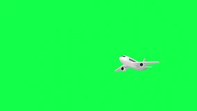 plane animation with green screen in 3d style, airplane animation, perfect for youtube and video edit