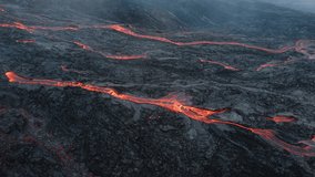 4K Drone aerial video of Iceland Volcanic eruption 2021.
