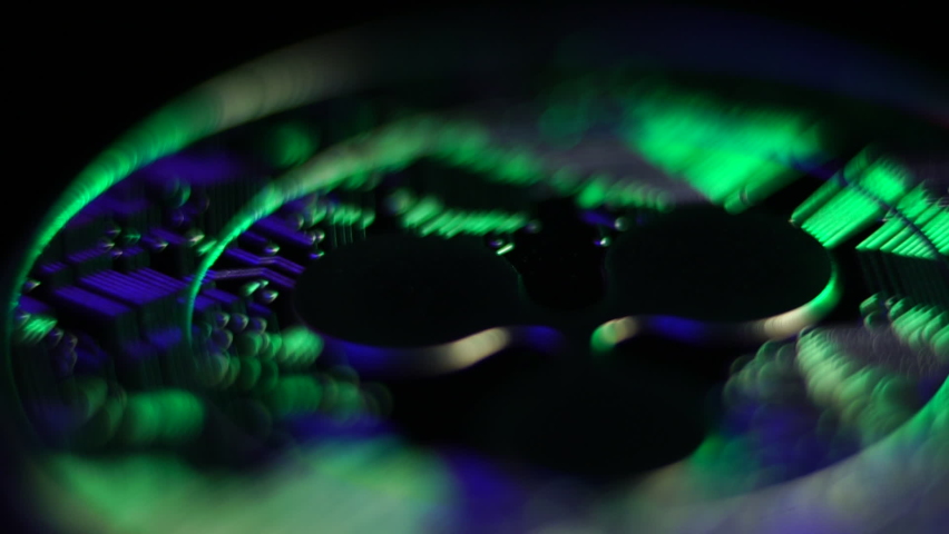 Ripple XRP Coin, Cryptocurrency Concept, Abstract Macro Shot With Light Changing