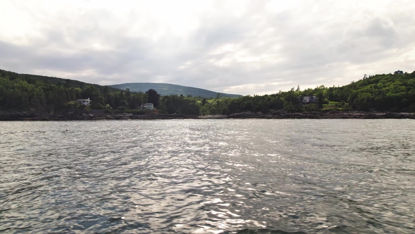 Boat passenger perspective of Acadia National Park