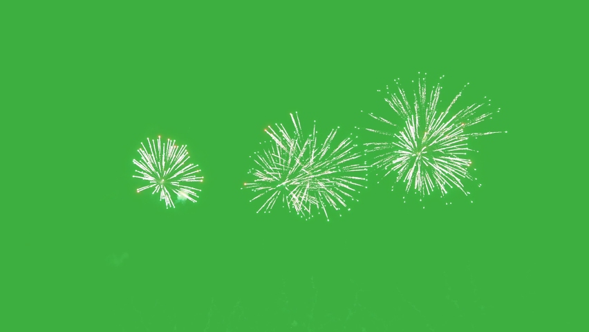 Abstract Firework on green chroma key background, 4th of July independence day concept. High quality 4k chromakey video Royalty-Free Stock Footage #1092986687