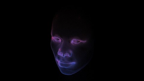 Appearance Hologram Persons Face Black Background Stock Footage Video