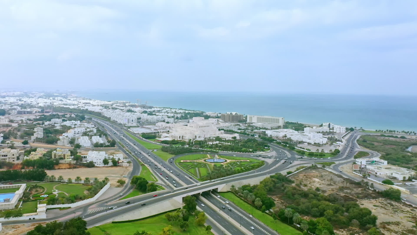 Aerial view of Muscat Opera, Oman | Shutterstock HD Video #1092993059