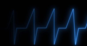 Animation of cardiograph over black background. Health, fitness and digital interface concept digitally generated video.