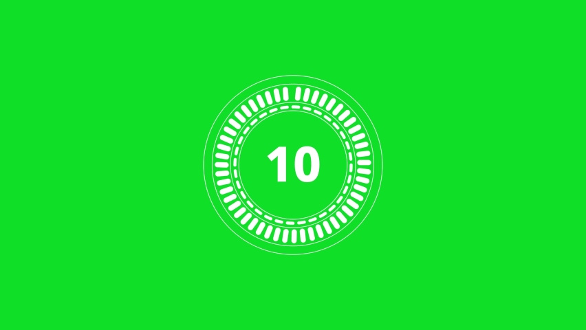 ten seconds to zero futuristic digital modern countdown timer with rotating circles, no background (green screen). The timer video suitable for, opening videos, intro, presentation, starting videos Royalty-Free Stock Footage #1092998639